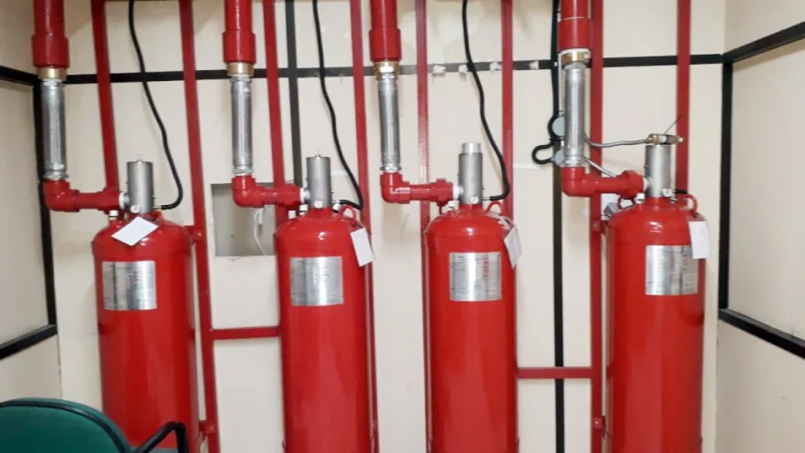 Fire suppression cylinder system