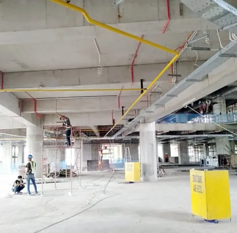 Overhead piping installation