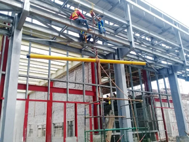Industrial pipe rack installation