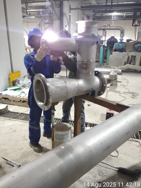 Stainless piping work